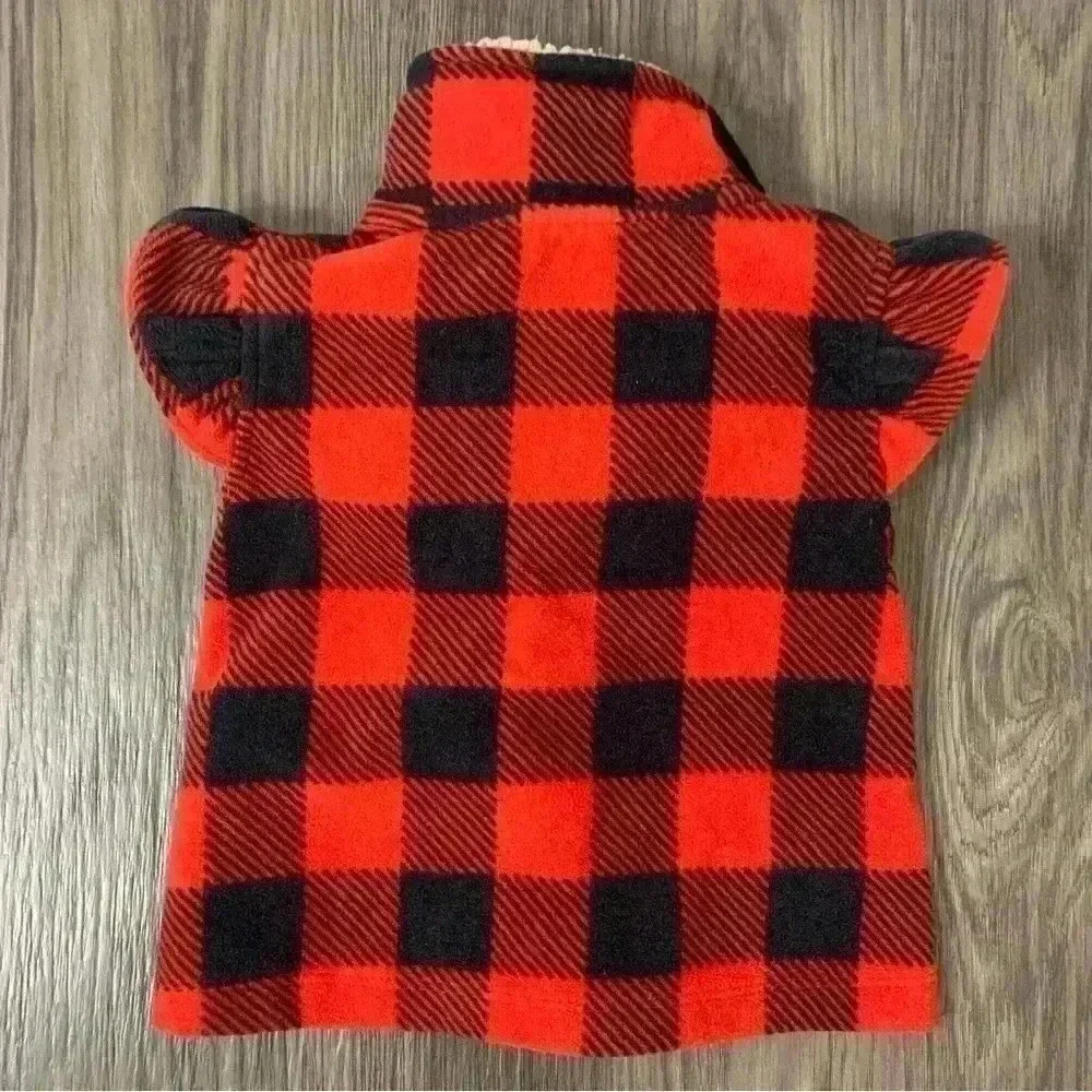 Carter's Baby Girl Fleece Vest 12 months Black & Red Checkered
